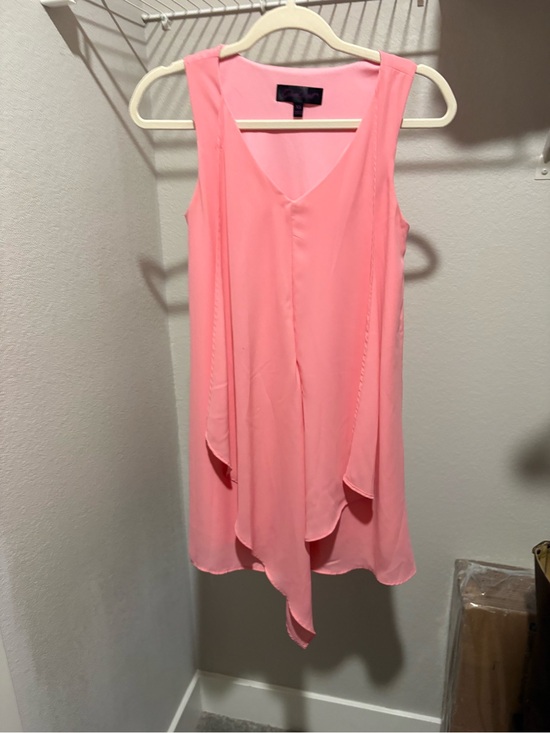 Glam Doll Dresses & Skirts - Sleeveless Asymmetrical V-Neck Dress in Coral